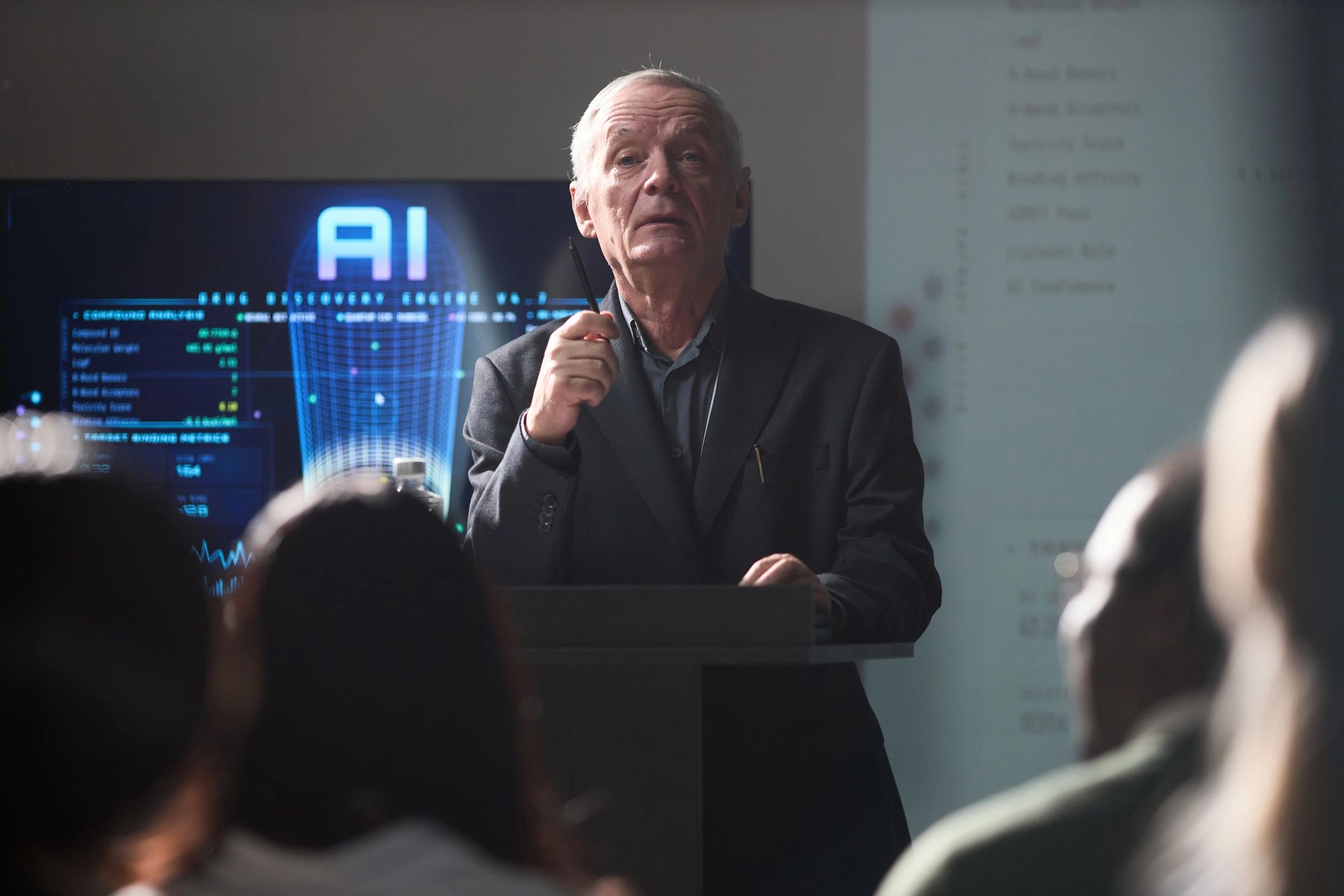 Business leader presenting strategy in a professional setting
